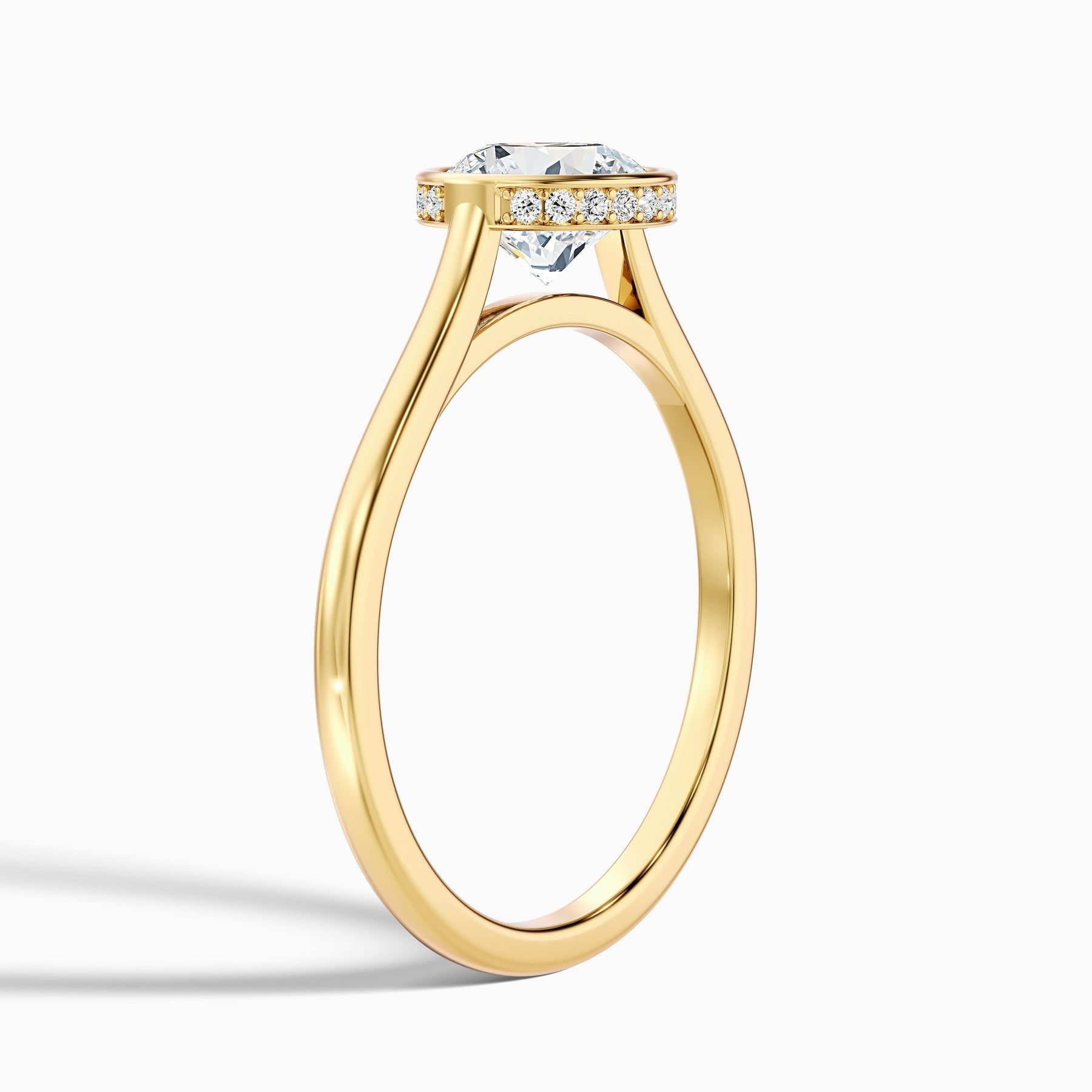Virelle Round Lab Grown Engagement Ring Hidden Halo